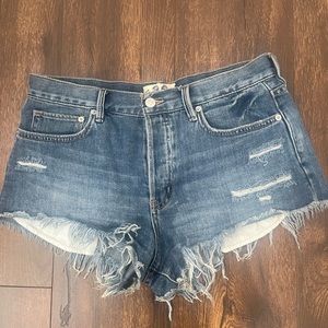 Free people denim high rise shorts